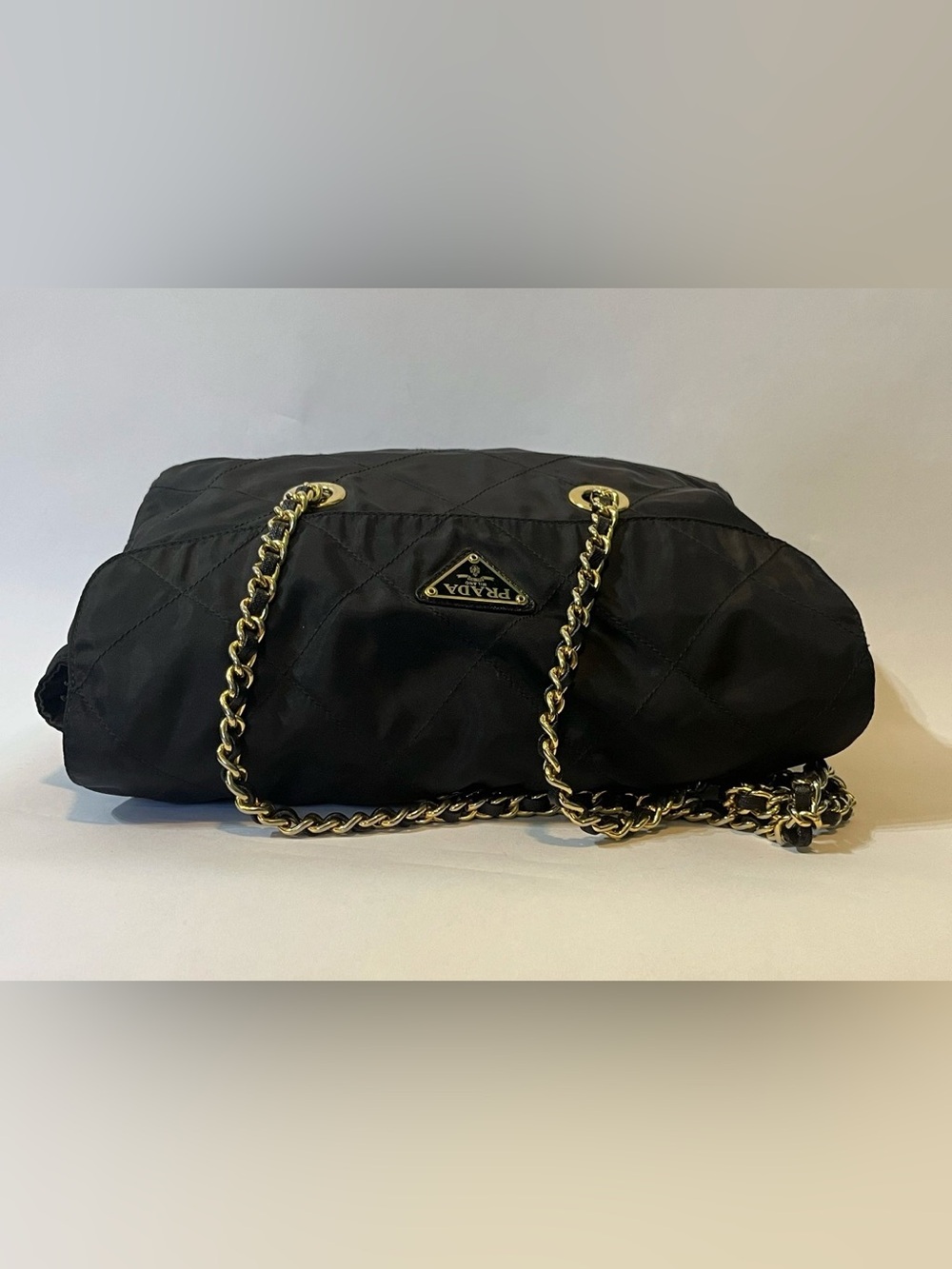 Prada Black Quilted Long Chain Shoulder Bag - Picture 2 of 8